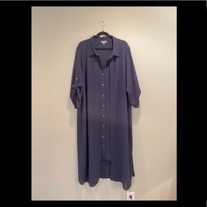 Navy Blue Laura Plus Dress with attached Cover